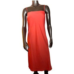 NWT Square Neckline Adjustable Spaghetti Strap Midi Dress with Slits